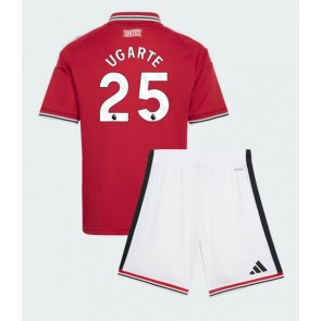 Manchester United Manuel Ugarte #25 Hjemmebanetrøje Børn 2026-27 Kortærmet (+ Korte bukser)